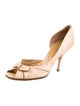 Valentino Straw Bow Accents D'Orsay Pumps