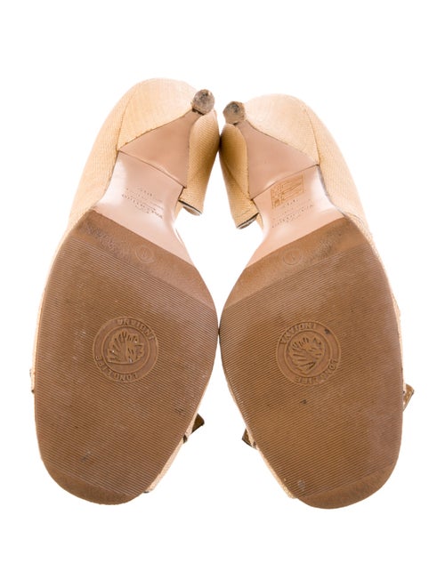 Valentino Straw Bow Accents D'Orsay Pumps