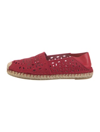 Valentino Canvas Eyelet Trim Espadrilles