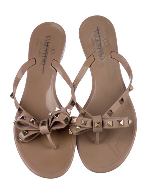 Valentino Rockstud Accents Rubber Slides