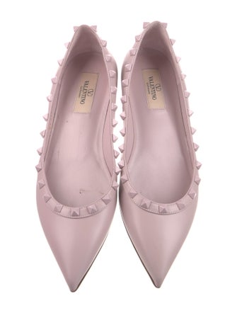 Valentino Rockstud Accents Leather Flats