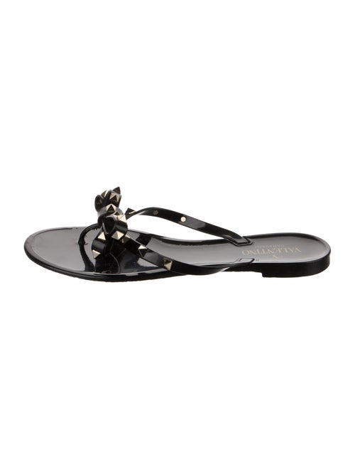 Valentino Rockstud Accents Rubber Slides