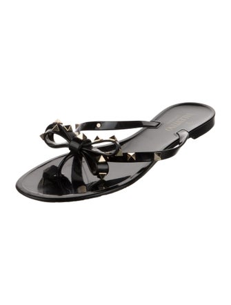 Valentino Rockstud Accents Rubber Slides