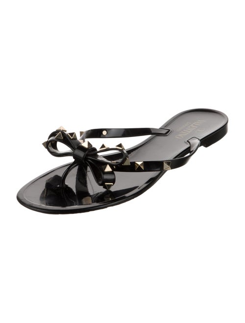 Valentino Rockstud Accents Rubber Slides