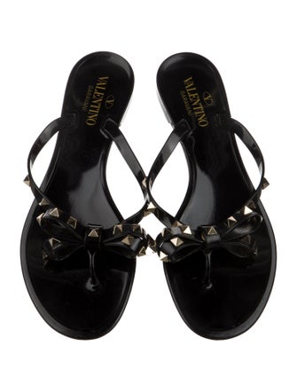 Valentino Rockstud Accents Rubber Slides