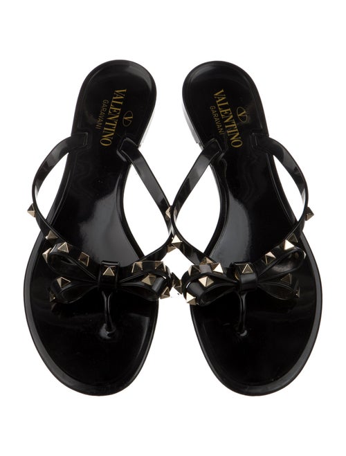 Valentino Rockstud Accents Rubber Slides
