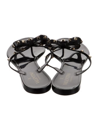 Valentino Rockstud Accents Rubber Slides