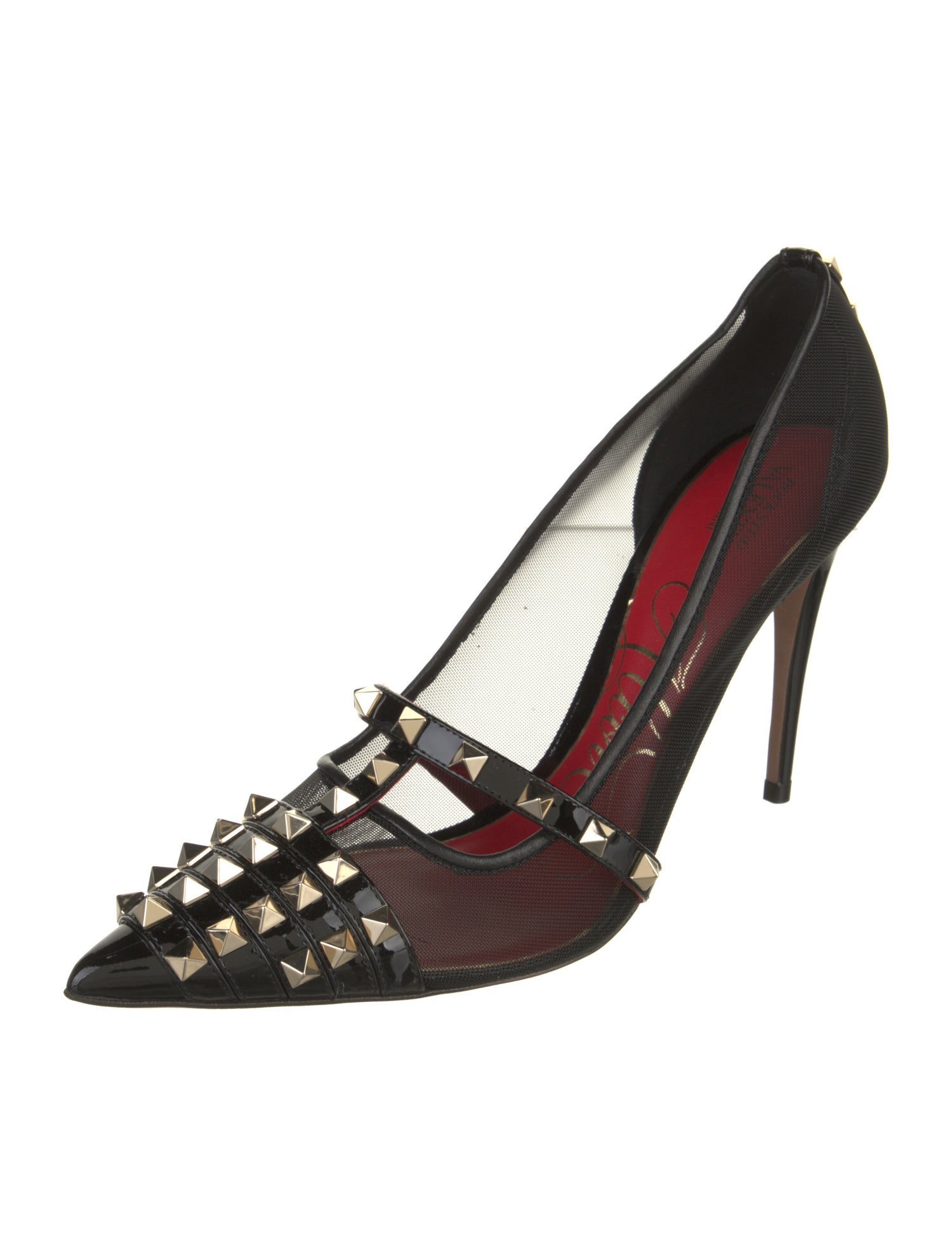 Valentino Rockstud Accents Mesh Pumps