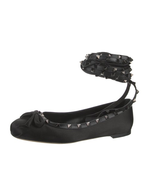 Valentino Rockstud Accents Satin Ballet Flats