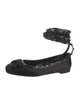 Valentino Rockstud Accents Satin Ballet Flats