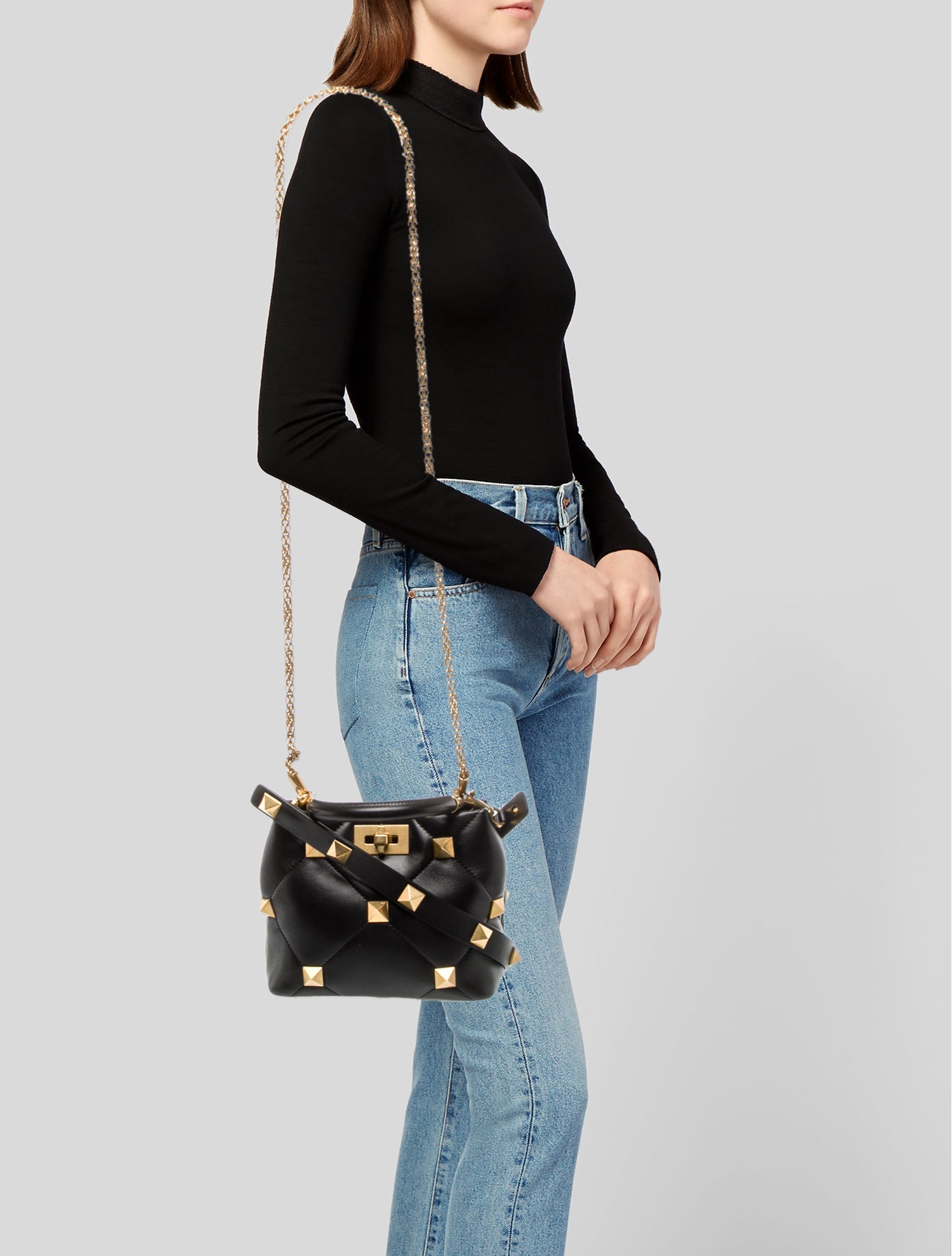 Valentino Rockstud Roma Stud Handle Bag