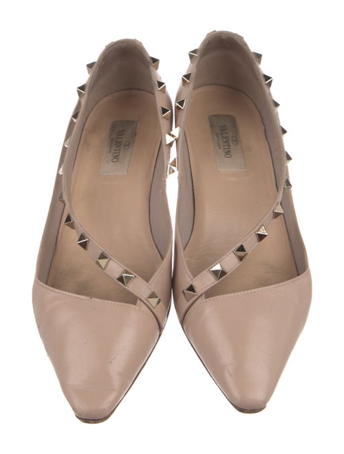 Valentino Rockstud Accents Leather Ballet Flats