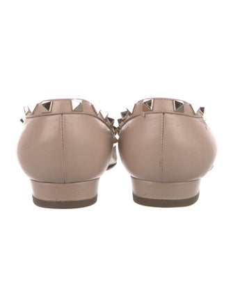 Valentino Rockstud Accents Leather Ballet Flats