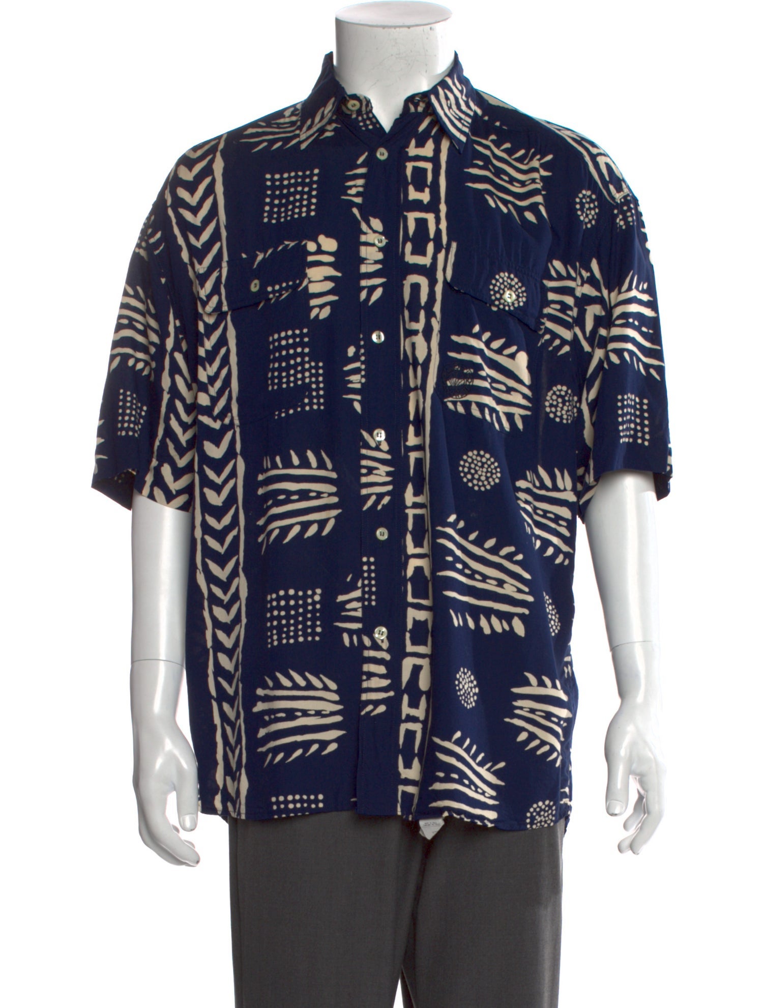Valentino Printed Three-Quarter Sleeve Shirt