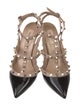 Valentino Rockstud Accents Patent Leather T-Strap Pumps