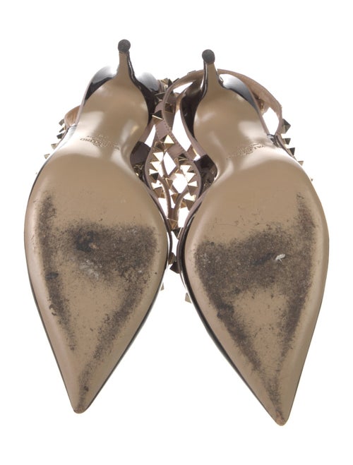 Valentino Rockstud Accents Patent Leather T-Strap Pumps