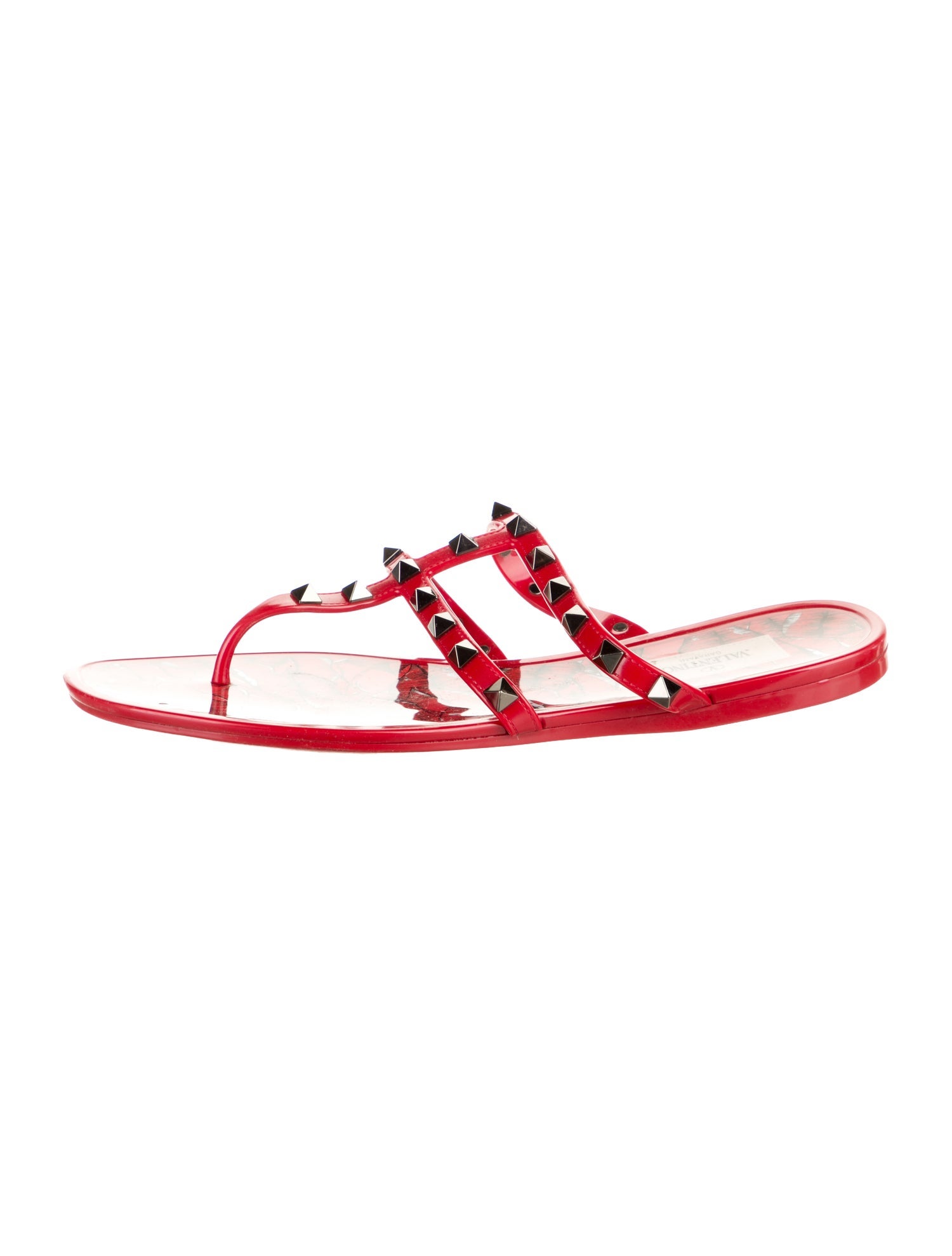 Valentino Rockstud Accents Rubber Flip Flops
