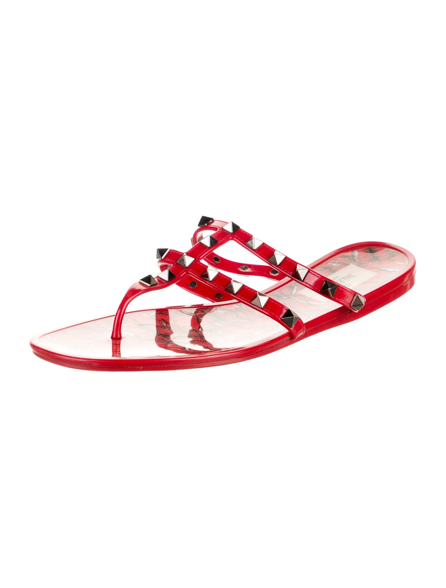 Valentino Rockstud Accents Rubber Flip Flops