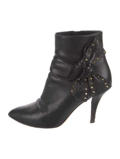 Valentino Rockstud Accents Leather Lace-Up Boots