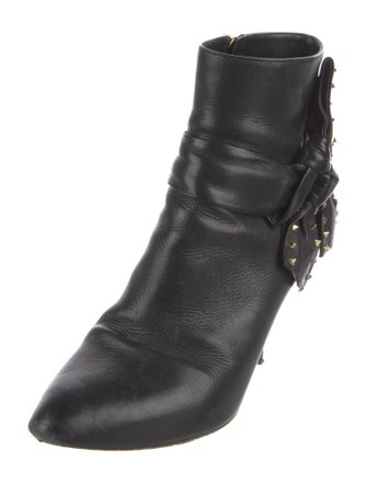 Valentino Rockstud Accents Leather Lace-Up Boots