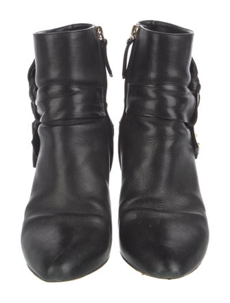 Valentino Rockstud Accents Leather Lace-Up Boots