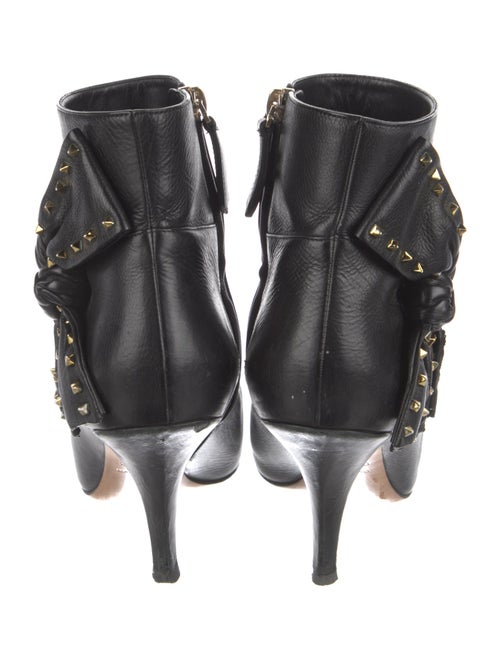 Valentino Rockstud Accents Leather Lace-Up Boots