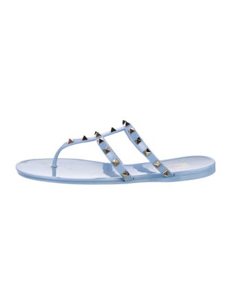 Valentino Rockstud Accents Rubber Slides