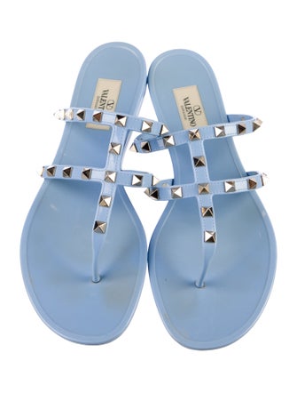 Valentino Rockstud Accents Rubber Slides