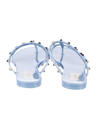 Valentino Rockstud Accents Rubber Slides