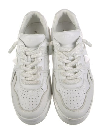 Valentino Rockstud Accents Leather Sneakers