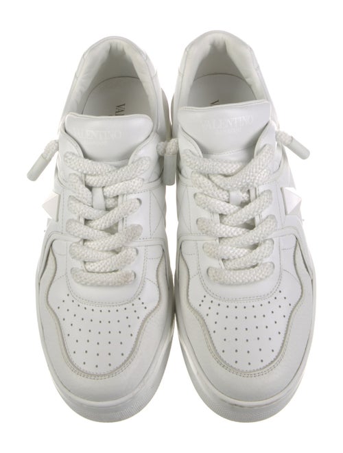 Valentino Rockstud Accents Leather Sneakers