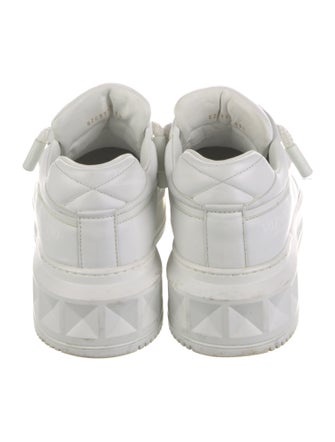 Valentino Rockstud Accents Leather Sneakers