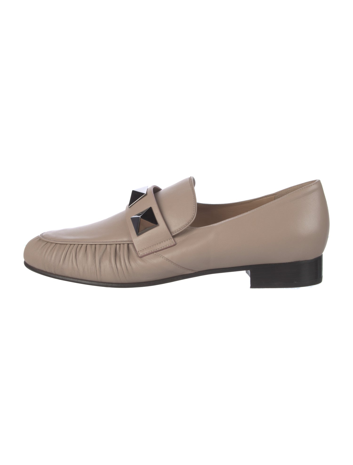 Valentino Rockstud Accents Leather Loafers