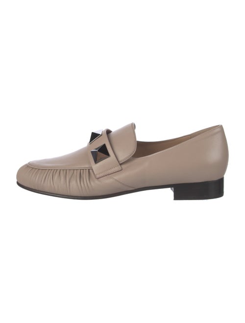 Valentino Rockstud Accents Leather Loafers