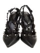 Valentino Rockstud Accents Leather Slingback Pumps