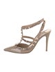 Valentino Rockstud Accents Patent Leather Slingback Pumps