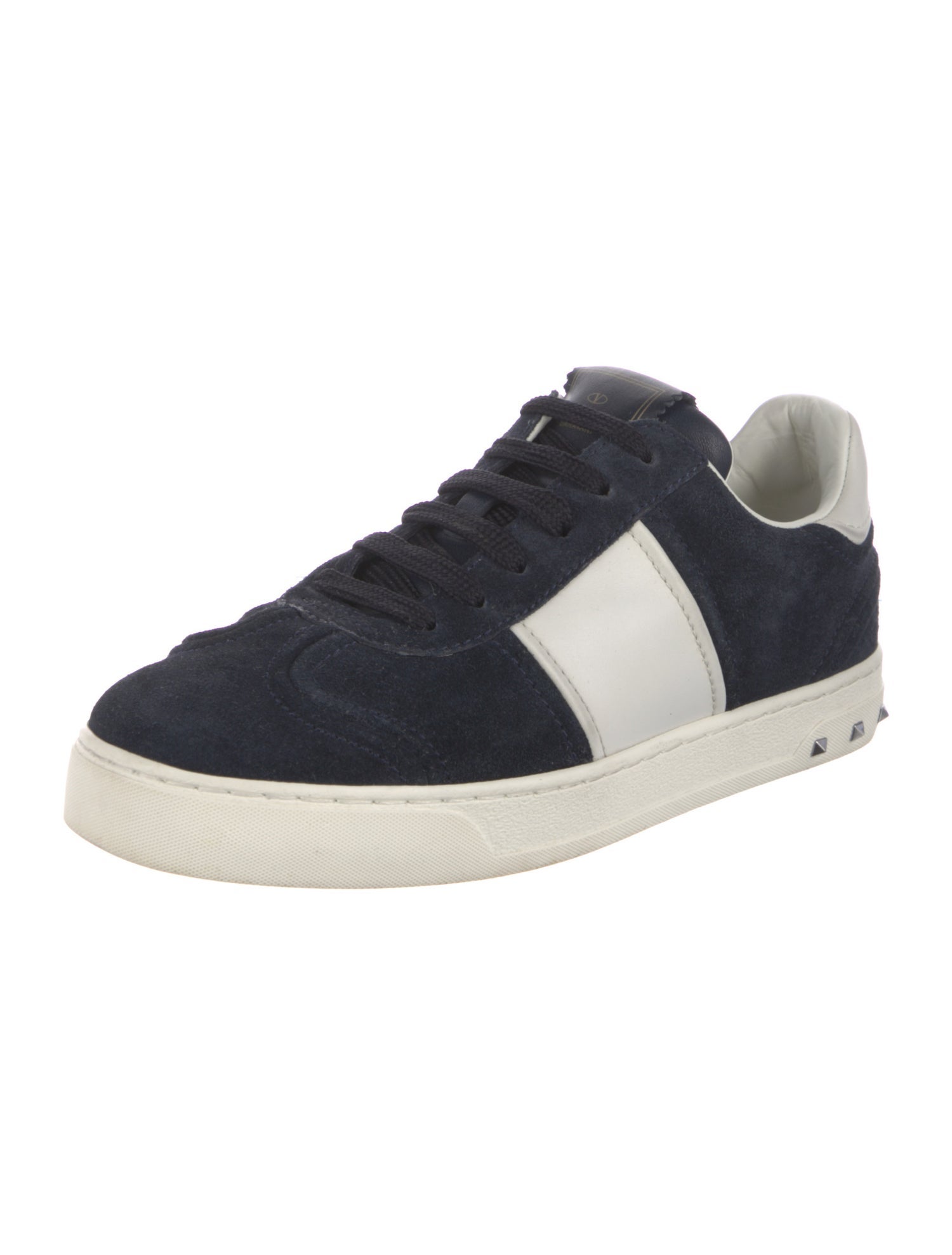 Valentino Rockstud Accents Suede Sneakers