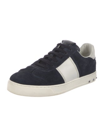 Valentino Rockstud Accents Suede Sneakers