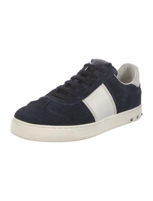 Valentino Rockstud Accents Suede Sneakers