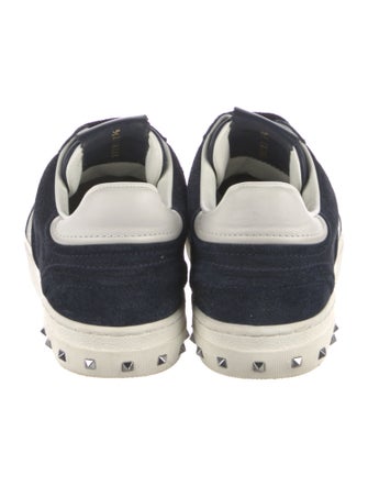 Valentino Rockstud Accents Suede Sneakers