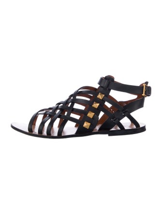 Valentino Rockstud Accents Leather Gladiator Sandals