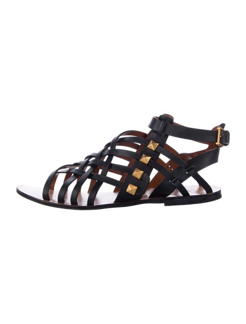 Valentino Rockstud Accents Leather Gladiator Sandals