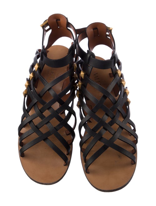 Valentino Rockstud Accents Leather Gladiator Sandals