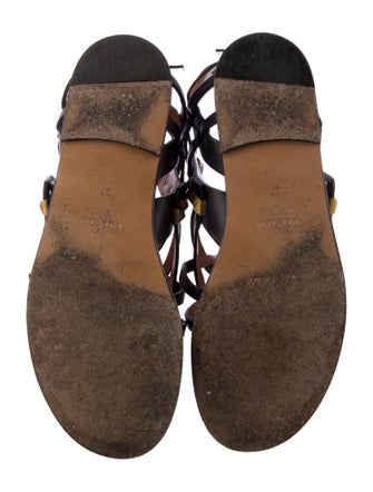 Valentino Rockstud Accents Leather Gladiator Sandals