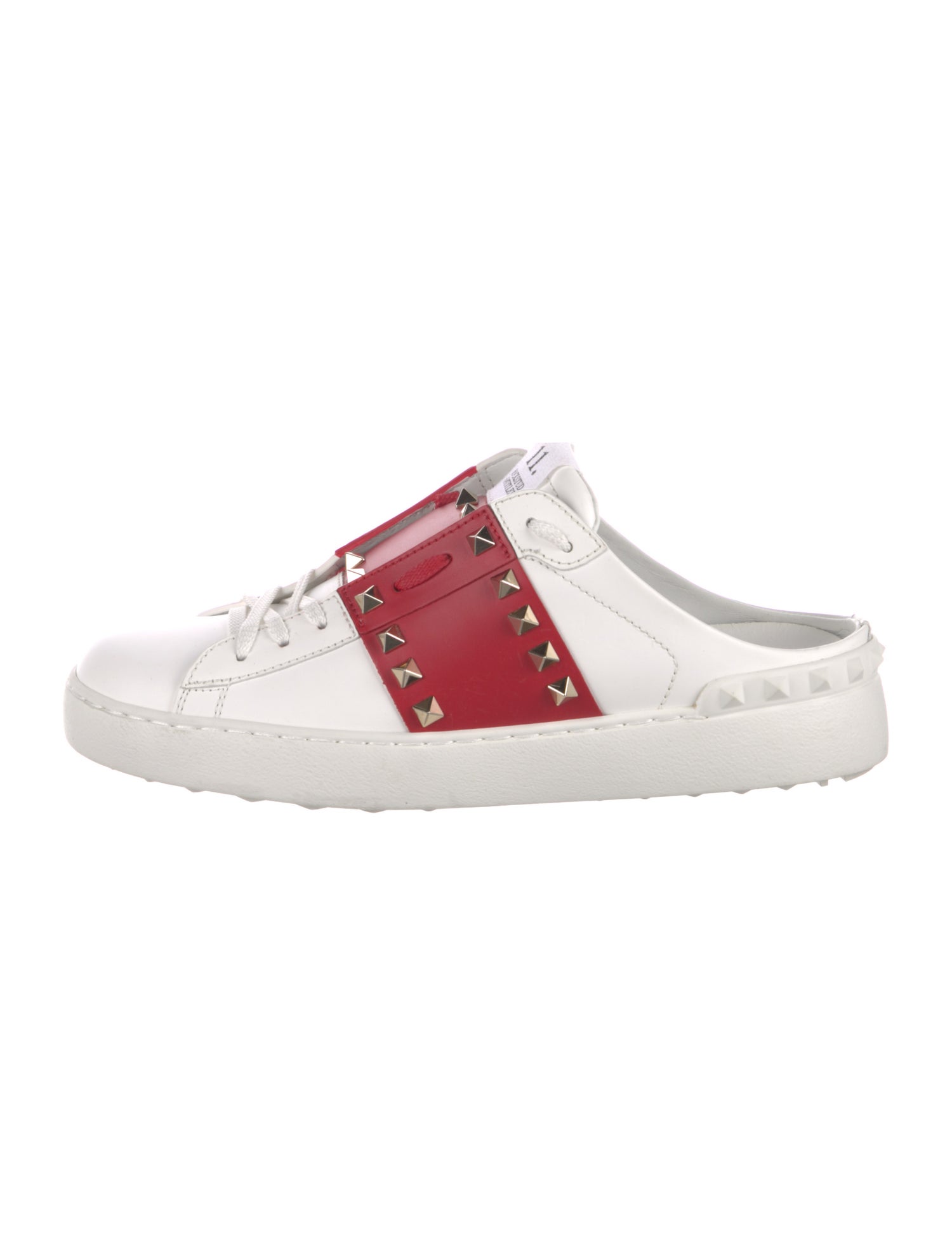 Valentino Rockstud Accents Leather Sneakers