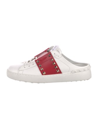 Valentino Rockstud Accents Leather Sneakers