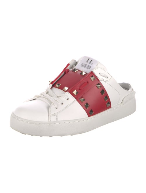 Valentino Rockstud Accents Leather Sneakers