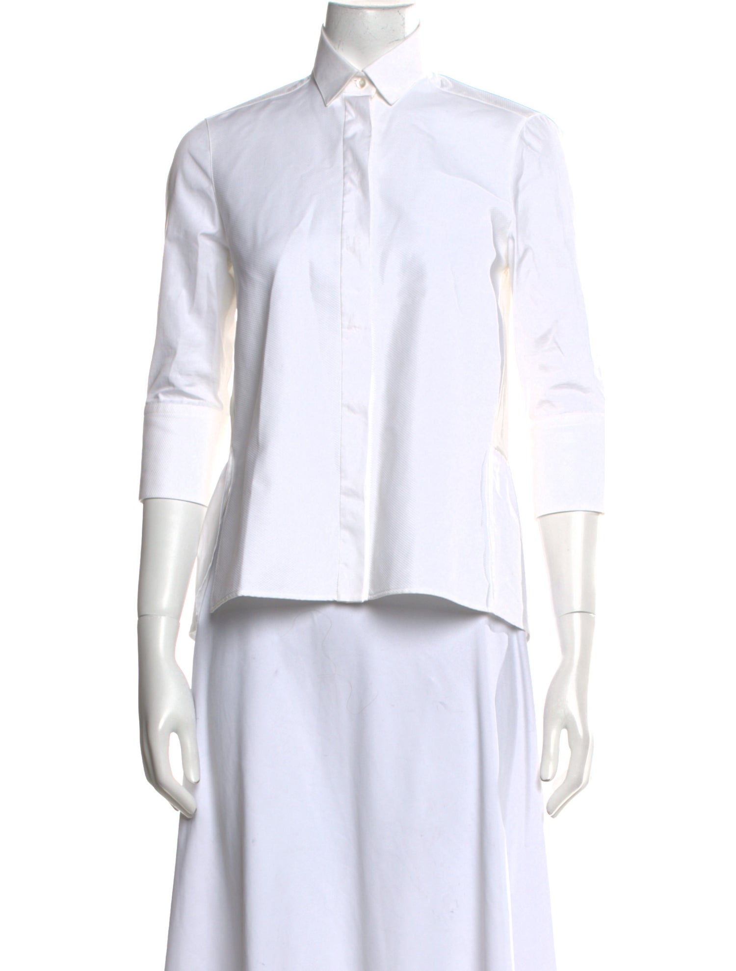 Valentino Three-Quarter Sleeve Button-Up Top