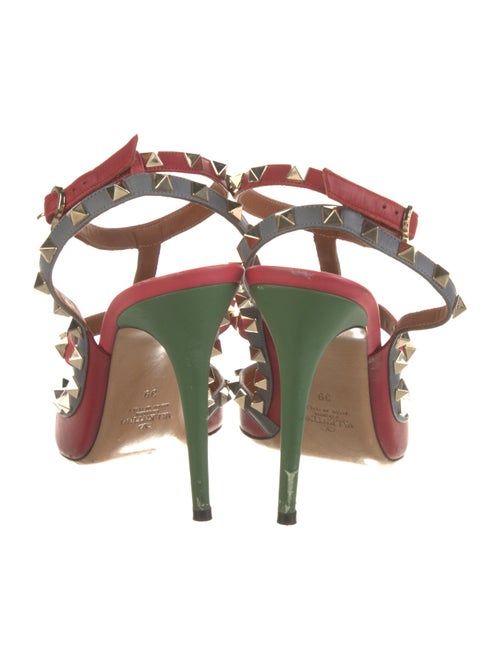 Valentino Rockstud Accents Leather T-Strap Pumps