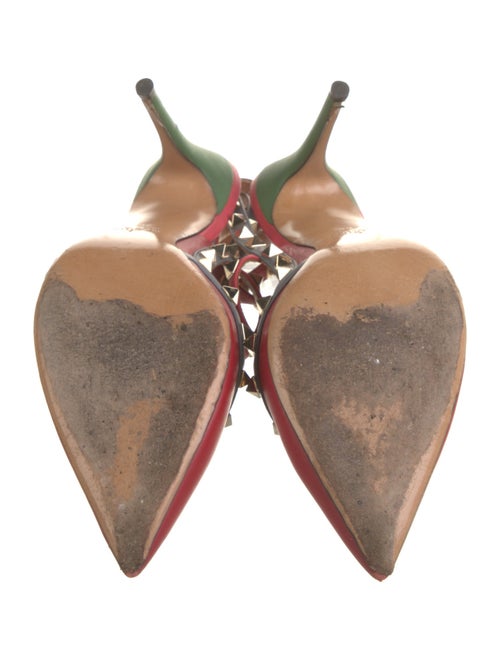 Valentino Rockstud Accents Leather T-Strap Pumps